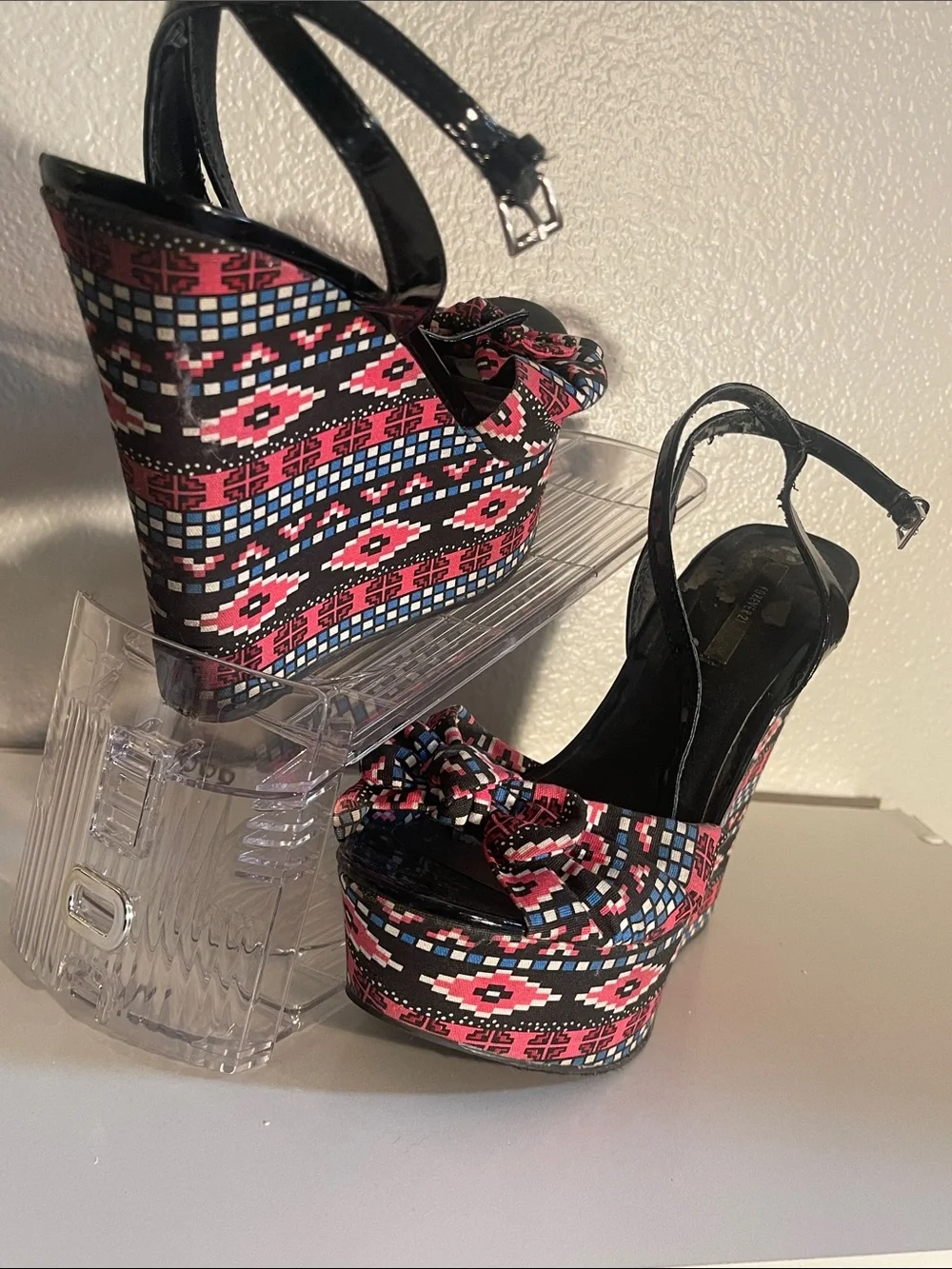 Forever 21 Black Slingback Platform Sandals